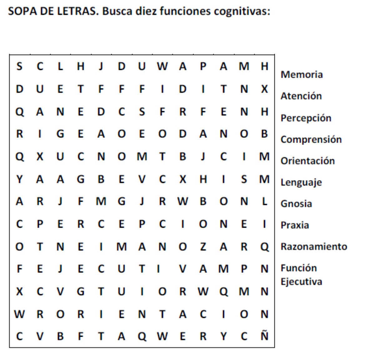 sopa de letras