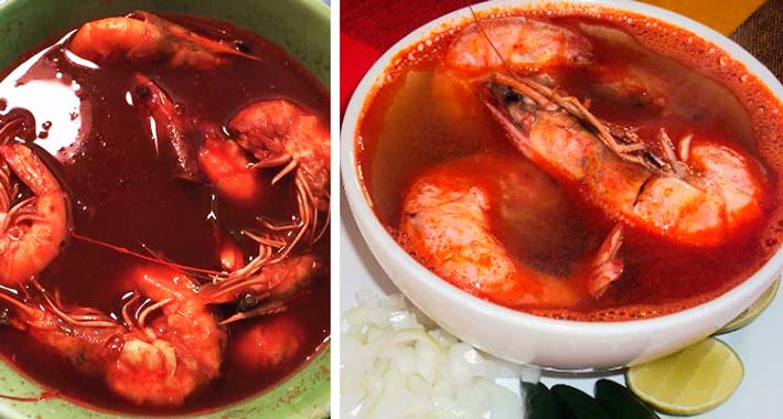 Caldo de langostinos de guerrero