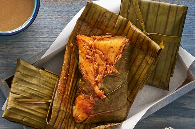 Tamales en hoja de cuba