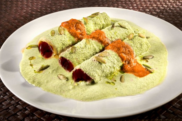Enchiladas de Pipián platillo puebla