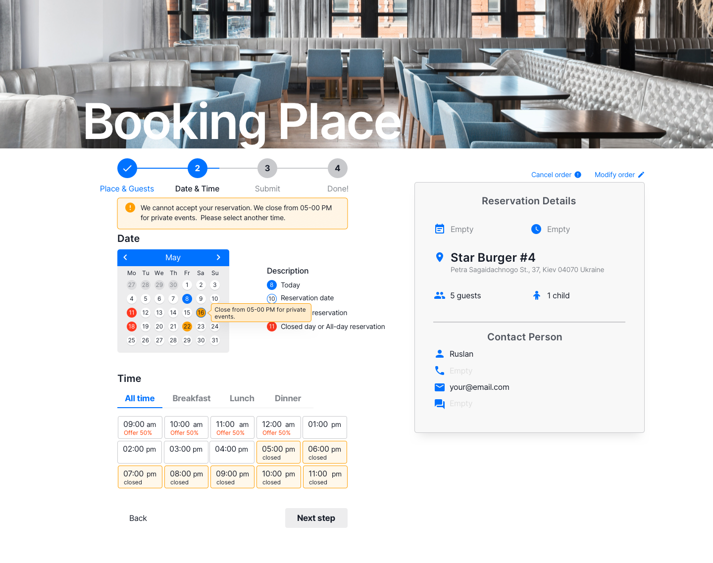 ReDi Restaurant Reservation