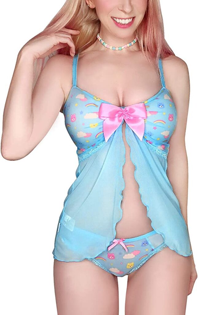 Littleforbig Baby doll correa de Encaje transparente