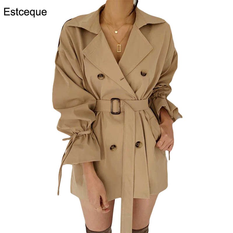 Gabardina de doble botonadura mujer