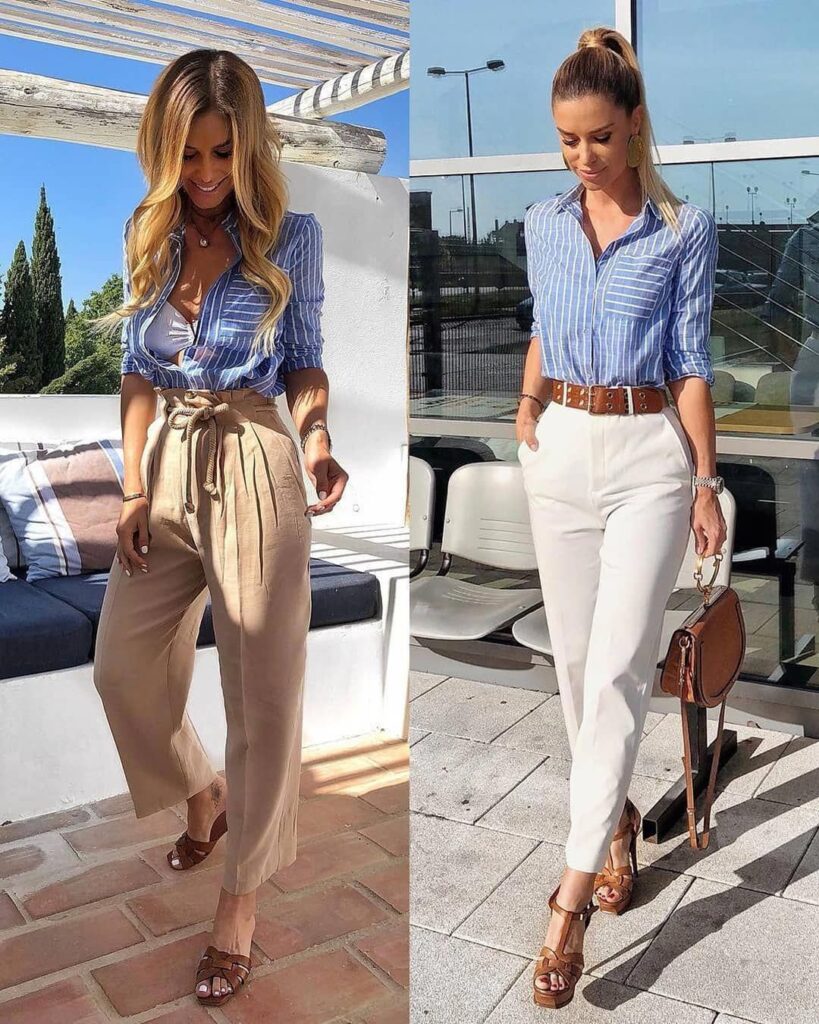 Outfit formal de verano con camisa