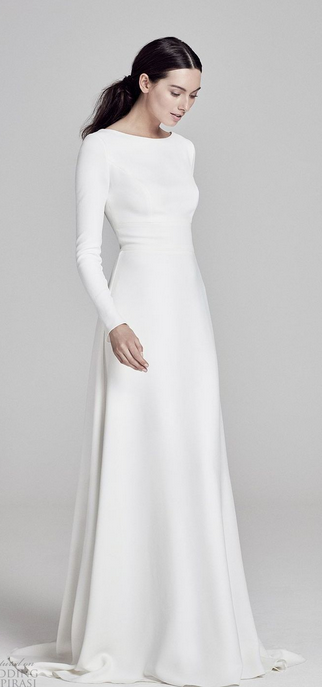 Vestido de novia de mangas largas