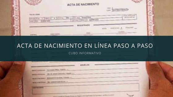 Acta de nacimiento en línea paso a paso