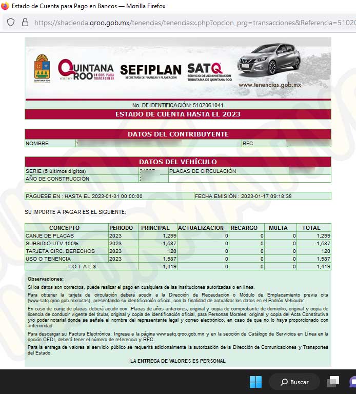 pago en linea reemplacamiento